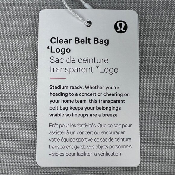 NEW Lululemon Everywhere Belt Bag 1L Clear/Black *LOGO - Concert Sporting Events - Picture 6 of 10